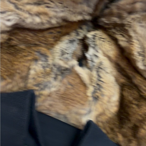 Mackage Dark Blue Puffer Coat with Brown Fur Trim - Picture 11 of 11